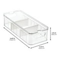 thumbnail image 2 of iDesign, Large Plastic Clear Divided Bin Storage Container, White, 2 of 5