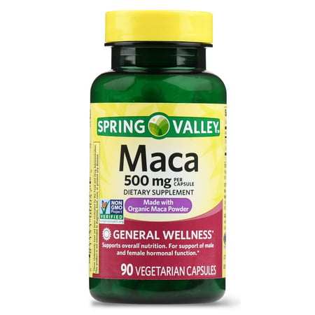 Spring Valley Maca Capsules, 500 mg, 90 Ct (Best Organic Maca Root Pills)