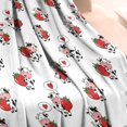 thumbnail image 3 of White Cow Strawberry Love Pattern Blanket,Comfortable Soft Flannel Throw Blanket,All Season,Warm Lightweight Blankets for Sofa Bed Couch Living Room Chair,30"x40", 3 of 4