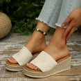 thumbnail image 3 of Mepaouo Sandales à Talon Compensé pour Femmes, à Enfiler, Espadrilles, Plateforme, Été, Plage, Marche, Chaussures à Semelle Plate, 3 of 7