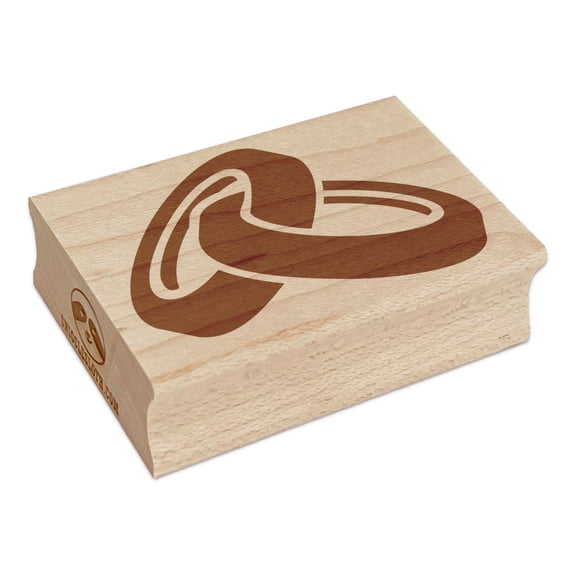 Wedding Ring Bands Rings Rectangle Rubber Stamp Stamping Scrapbooking Crafting - Small 1.7in