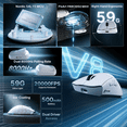 thumbnail image 4 of ATTACK SHARK V8 Wireless Gaming Mouse, Tri-Mode 2.4G/USB-C Wired/Bluetooth, PAW3950MAX Sensor, 42000 DPI, Dual 8000Hz Polling Rate, 59g Lightweight Design, PC/Mac Compatible, White, 4 of 10