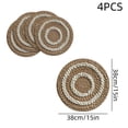 thumbnail image 3 of 4pcs Round Braided Placemats,Washable Heat Resistant Table Mats for Kitchen Dining Tables Round Place Mats, Weave Table Mats for Dining Table Non-Slide Round Place Mats Home Kitchen Table Mats, 3 of 6