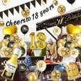thumbnail image 3 of YANSION 18th Birthday Decoration for Men, 18th Black Gold Balloons with Cheers to 18 Years Banner, Beer & Beer Mug Foil Balloons, Number 18 Foil Balloons for Birthday Party Decorations, 3 of 7