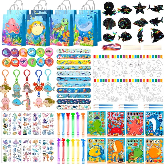 Cartoon Party Favors for Kids,110 Pcs Cartoon Birthday Party Favors Set-Cartoon Goodie Bags Key Chains Stickers Badges etc Cartoon Party Supplies for Cartoon Birthday Decorations