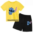 thumbnail image 5 of Conjunto de camiseta de dos piezas con puntadas bonitas para bebé y niño, cuello redondo, informal, manga corta, pantalones cortos de manga corta para niña, 5 of 5