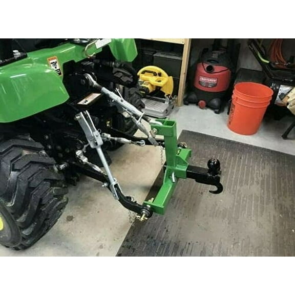 Heavy Duty 3 Point Category 0 Drawbar Receiver Hitch Tow Bar - Powder Coated, Standard Fit for 2" Truck Receiver & 5/8 Inch Draw Pins- Made in USA - Green