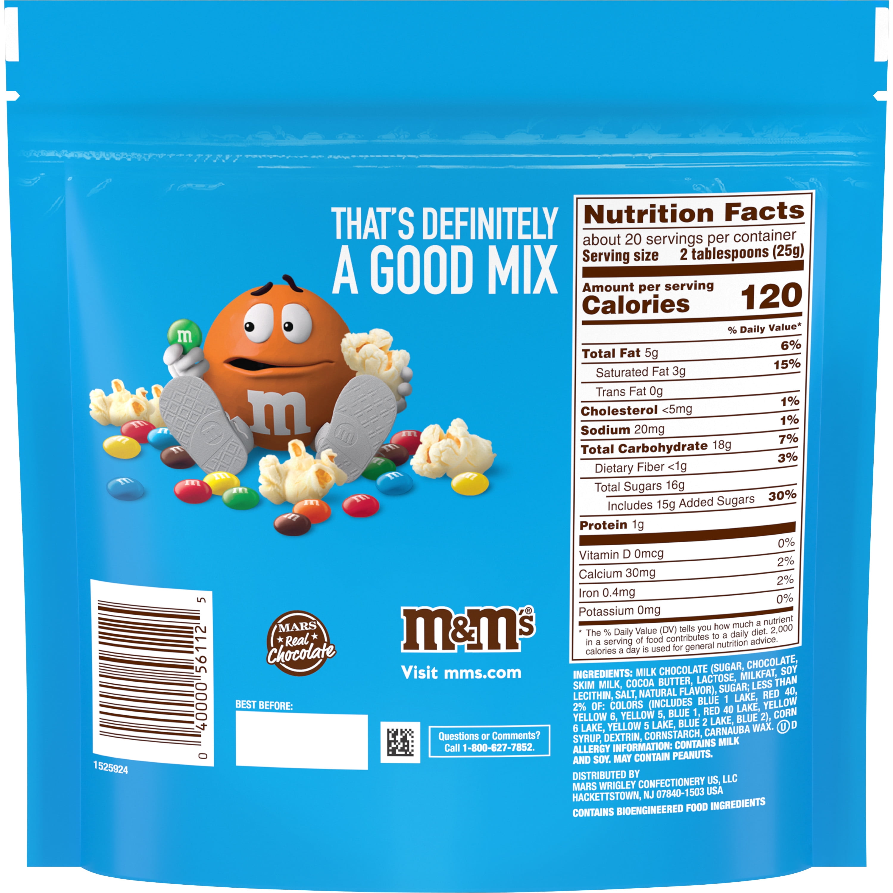 M&M'S Milk Chocolate Candy Family Size Resealable Bulk Candy Bag, 18 oz -  Dillons Food Stores