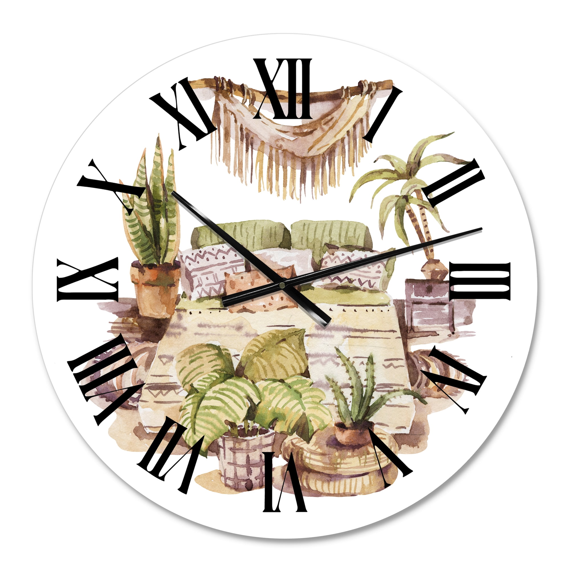 Designart 'Indoor House Plants Urban Jungle Iv' Traditional Wall Clock