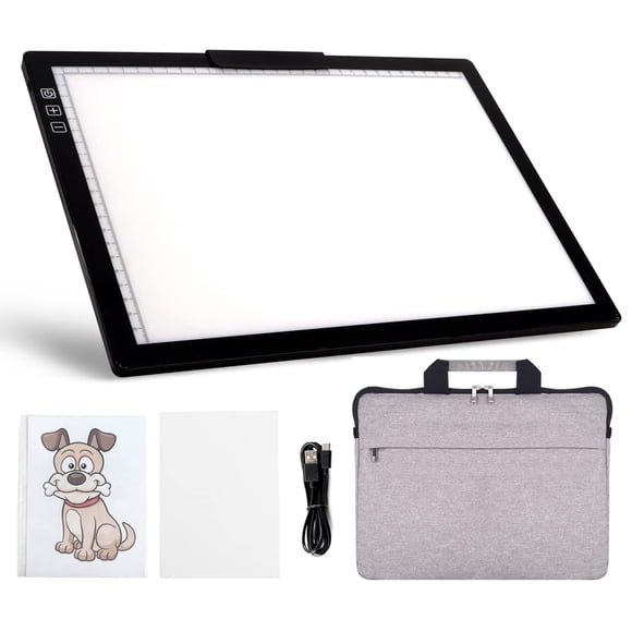 Almohadilla de luz LED recargable A4 YINGWOND con funda acolchada y soporte