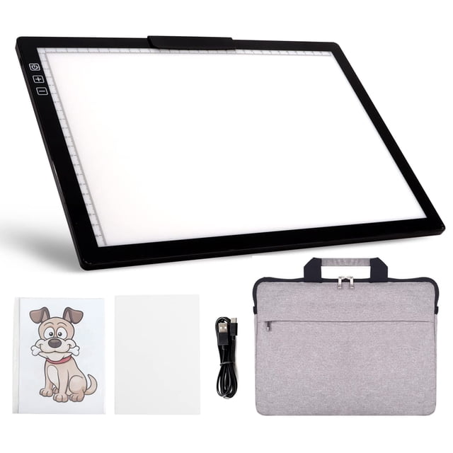 Almohadilla de luz LED recargable A4 YINGWOND con funda acolchada y soporte