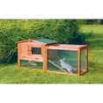 thumbnail image 2 of TRIXIE Weatherproof Outdoor 2-Story Wooden Small Animal Hutch, Run & Pull-Out Tray, Brown, 2 of 6