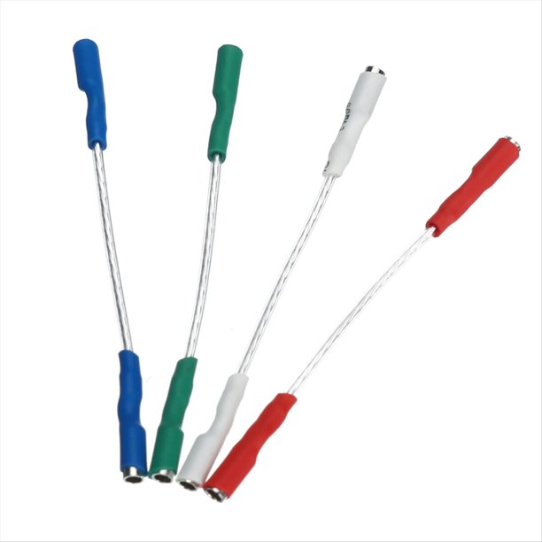 Lote de 4 Cables Conductores Plateados 7N para Cápsulas de Fono de Tocadiscos, para Clavijas de 1,2 mm A 1,3 mm.
