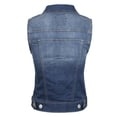 thumbnail image 6 of Made by Olivia Women's Junior Fit Sleeveless Button up Jean Denim Jacket Vest, 6 of 7