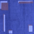 thumbnail image 1 of Ahgly Company Machine Washable Indoor Square Abstract Blue Modern Area Rugs, 4' Square, 1 of 4