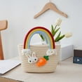 thumbnail image 4 of Nilvkv Easter Decorations, Woven Decorative Basket with Bunny & Carrot Colorful Snack Organizer Desktop Storage for Toys Holiday Home Decor, 4 of 6