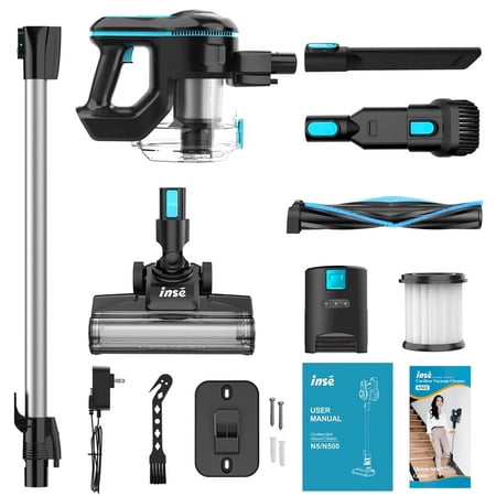 INSE CORDLESS VACUUM CLEANER FOR HOME,UPGRADED 38KPA/50MINS STICK VACUUM LIGHTWEIGHT WITH SELF-STANDING,N520