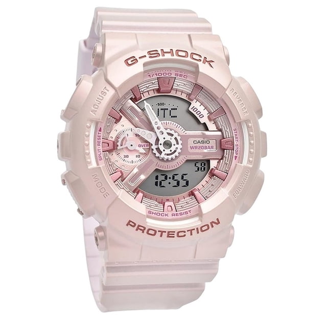 Casio G-Shock Montre Analogique Numérique Bio-Basée en Résine Cadran Rose Quartz GMA-S110ST-4A 200M pour Femmes