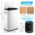 thumbnail image 5 of Ataucjin Automatic Trash Can with Lid, 14.5 Gallon Touchless Garbage Can, Smart Motion Sensor Rubbish Can, 55 L Rectangular Stainless Steel Waste Basket for Kitchen Office Toilet Bedroom, 5 of 8