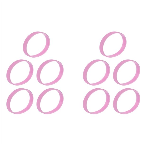 10X Brazalete de Puno Munequera Pulsera de Elasticidad de Moda de Goma de Silicona Rosa