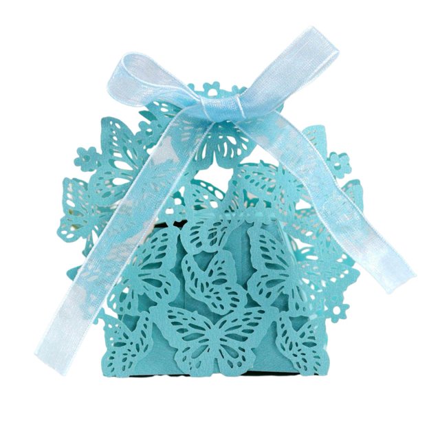 LCXmlly Oven Baking Mat Candy Box Set (50Pcs) Easy to Assemble Hollow Bowknot Design for Wedding Chocolate Candy Packing