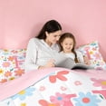 thumbnail image 5 of meiyoeat Cute Floral Initial Print 7-Piece Twin Bedding Sets For Girls,Multicolor Flowers Monogrammed H Letter Bedding Comforter Set For Kids,pink Reversible, 5 of 7