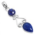 thumbnail image 1 of 925 Silver Pendant For Necklace For Women Blue Real Lapis Lazuli Stone Silver Pendant September Birthstone Hand Made Silver Pendant Gift For Sister On Christmas 925 Silver Jewelry With Gemstone, 1 of 4