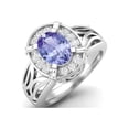 thumbnail image 2 of 8x6mm Oval Tanzanite 925 Sterling Silver Filigree Celtic Women Valentines Day Gifts Ring, 2 of 4