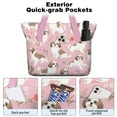 thumbnail image 2 of Tote Bag for Women - Shih Tzu Dogs and Flowers Shoulder Bag - Large Utility Work Duffle Bag with Zipper Handbag for Travel, Work, Sprots, 2 of 5