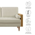 thumbnail image 3 of Kellan Loveseat in Walnut Heathered Weave Light Beige, 3 of 3