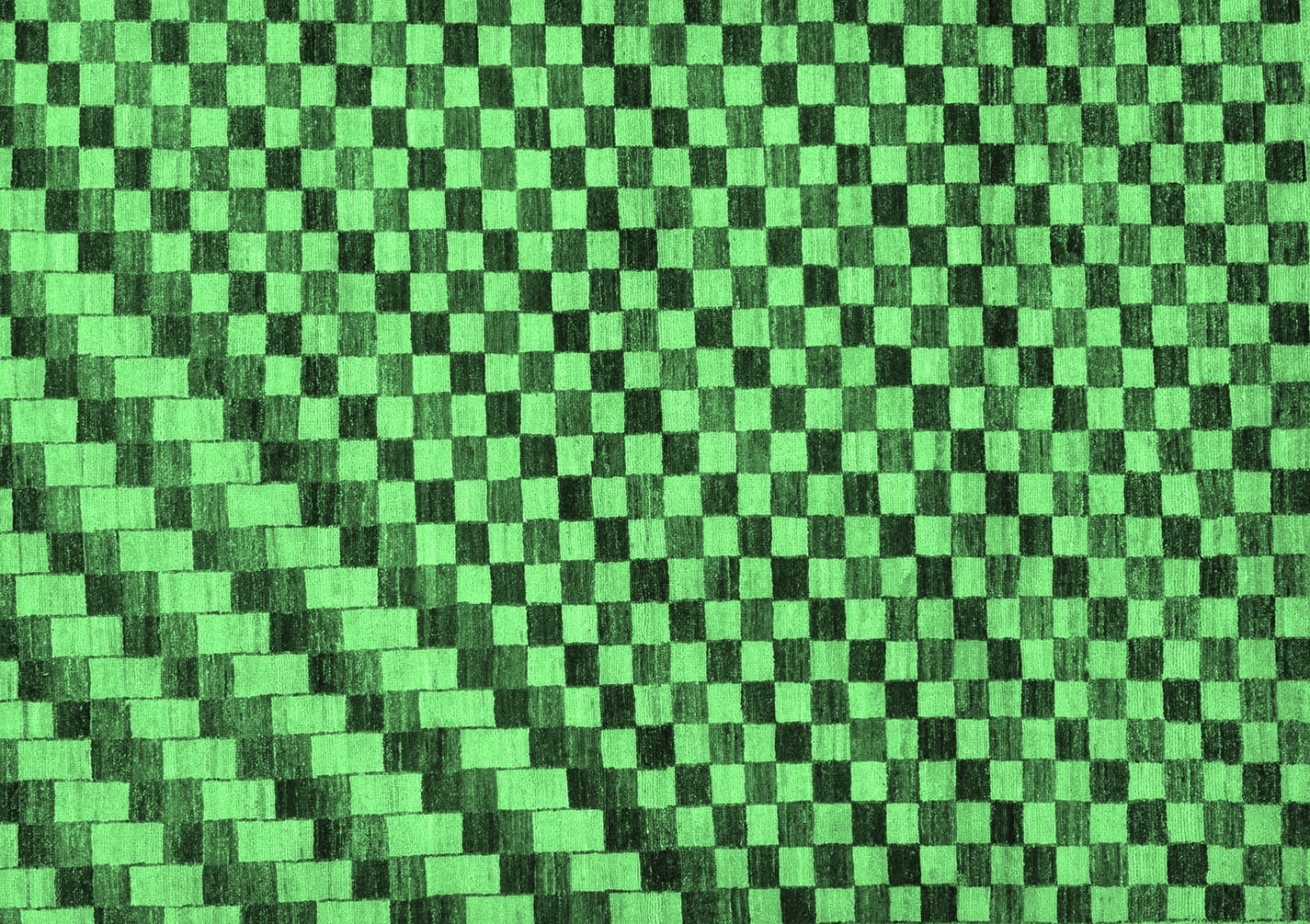 Ahgly Company Indoor Rectangle Checkered Emerald Green Modern Area Rugs ...