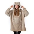 thumbnail image 1 of Sudadera con Capucha de Manta Marrón para Niñas Pusheen con Cara Bordada, 1 of 7