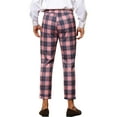 thumbnail image 3 of Lars Amadeus Plaid Dress Pants for Men's Ankle Length Checked Business Trousers, 3 of 4