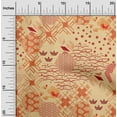 thumbnail image 2 of oneOone Velvet Orange Fabric Asian Japanese Pattern Craft Projects Decor Fabric Printed By The Yard 58 Inch Wide, 2 of 5