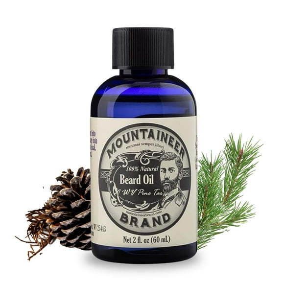 Mountaineer Brand Beard Oil - WV Pine Tar Scent - Conditioner and Softener For Men - Hydrates and Moisturizes for Beard Growth - Treats Dry Itchy Beards - 2oz