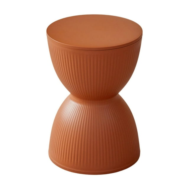 Lipstore Tabouret Rond pour les Pieds Tabouret Moderne pour Changer de Chaussures pour Chambre de Bébé Salon Salle de Jeux Brun Rouge
