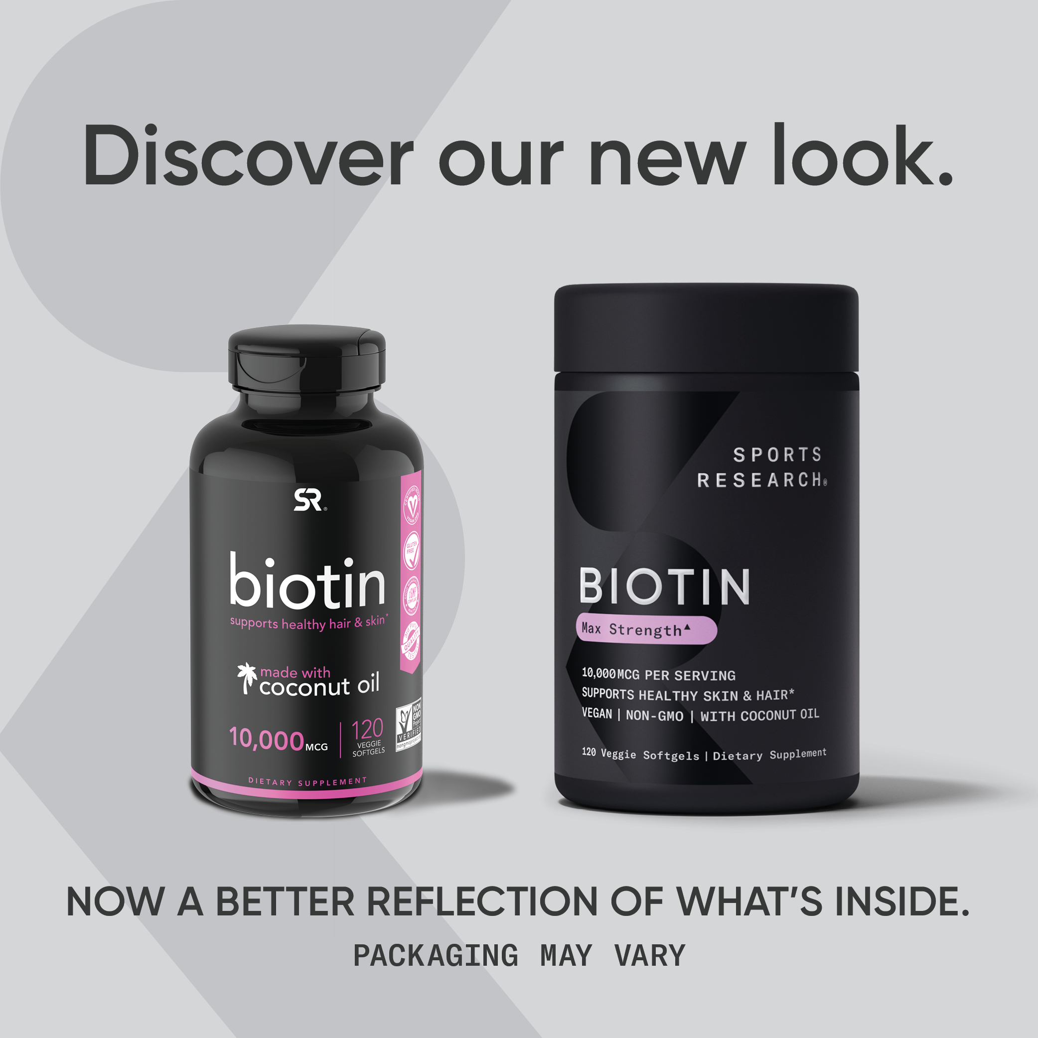 Sports Research Biotin with Coconut Oil, 10,000 mcg, 120 Veggie Softgels - image 3 of 7