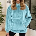 thumbnail image 4 of NOLDARES Womens Dog Pouch Hoodie with Kangaroo Pocket Oversized Pet Carrier Sweatshirts Animal Holder Long Sleeve Pullover,Light Blue,L, 4 of 5