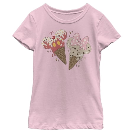 Girl s Mickey & Friends Ice Cream Lovers Graphic Tee Light Pink Large