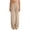 Khaki, variant on Womens Casual Pants Straight Leg Work Pants Waffle Knit High Waist Button Loose Trousers Office Chic Grey Womens Slacks