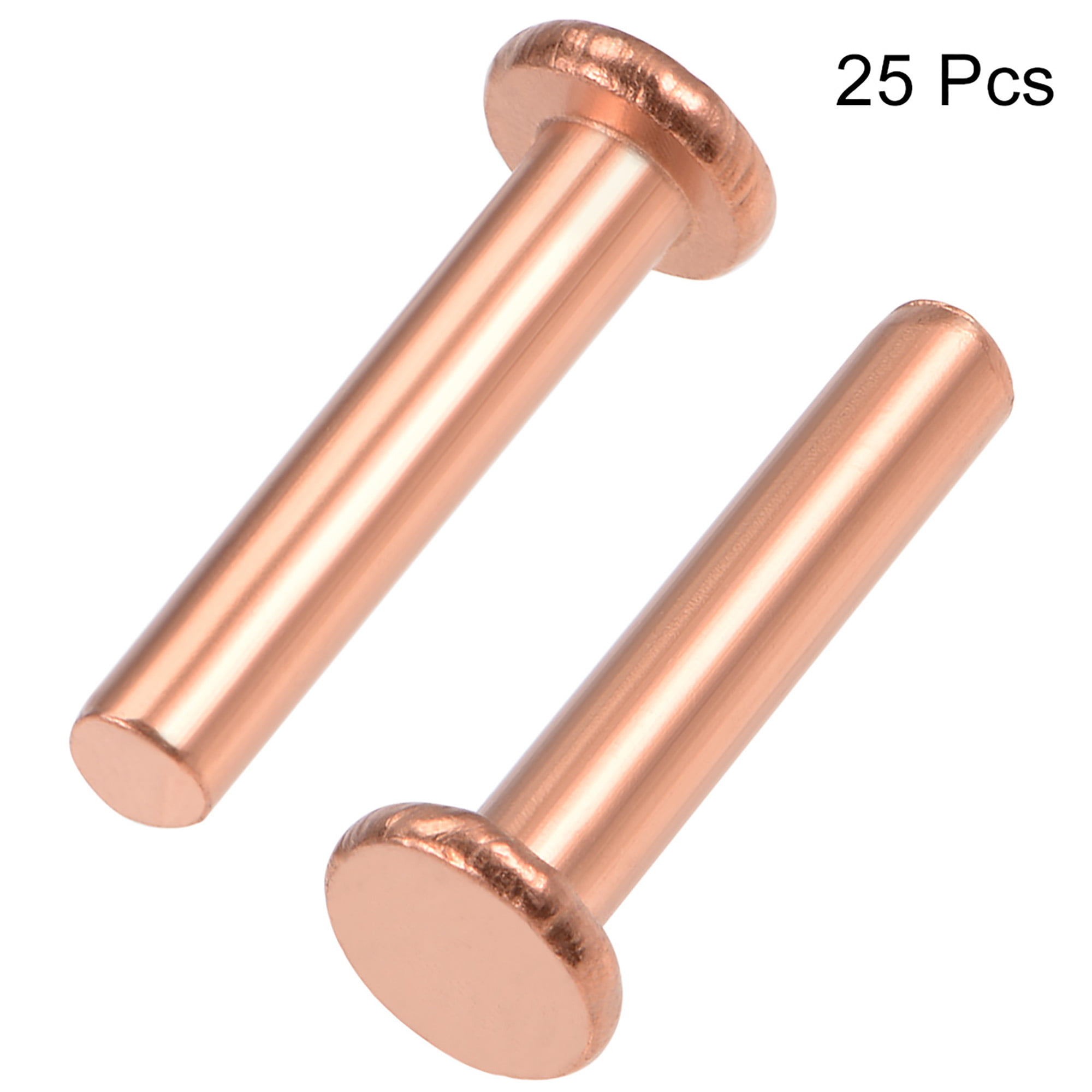 25 Pieces 5/32x 25/32 Flat Head Copper Solid Rivet Fasteners