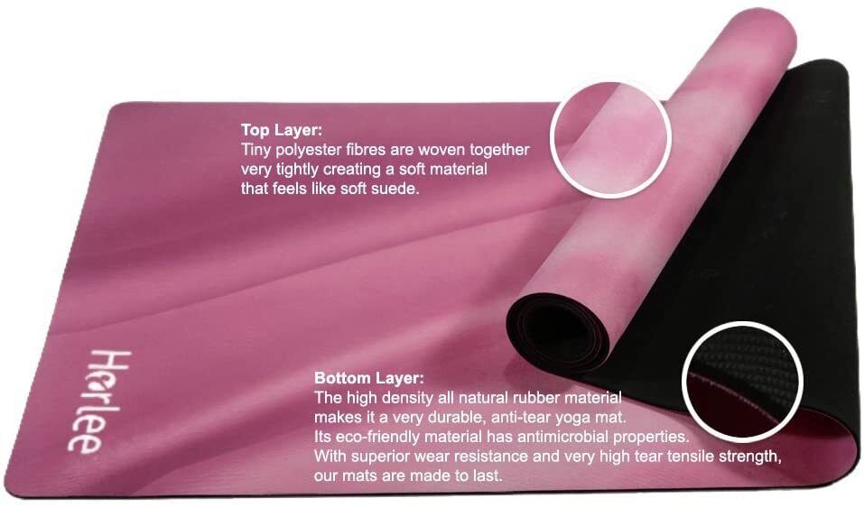 Horlee 2-in-1 Yoga Mat & Workout Towel, XL Thick, Eco-Friendly