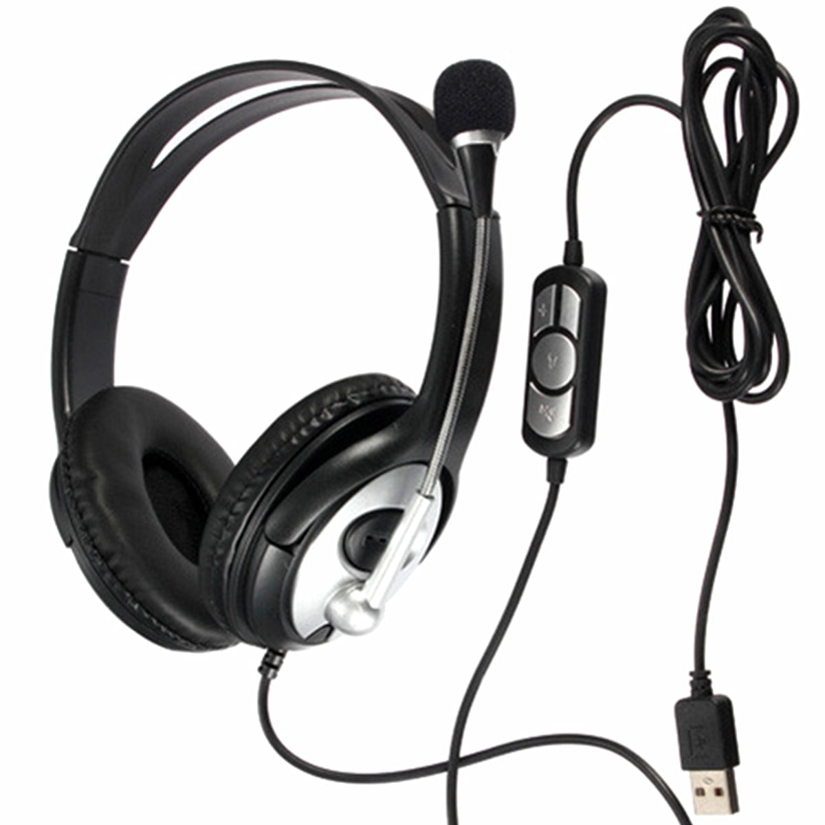 Wired Noise Cancelling Surround Sound USB Stereo Super Bass Headband 