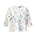 thumbnail image 3 of Xyxonk Cute Shirts for Teen Girls Fall 3/4 Sleeve Tops Floral Print Crew Neck T Shirts 2025 Cute Half Sleeve Outfits 7-8 Years, 3 of 4
