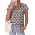 thumbnail image 3 of PRETTYGARDEN Womens Floral Print Short Sleeve Summer Tops Trendy V Neck Loose Boho Shirts Casual Work Blouses, 3 of 10