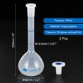 thumbnail image 2 of Uxcell 100ml Tolerance 0.3ml Polypropylene Volumetric Flask with Plug Cap, Translucent, 2 Pack, 2 of 6