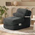 thumbnail image 3 of ANPOO 82" Single Corduroy Convertible Sleeper Sofa - Folding, Pillow Included, Back Support, Side Pocket, Zippers, Handles and Straps, Portable for Living Room & Bedroom, Dark Gray, 3 of 9