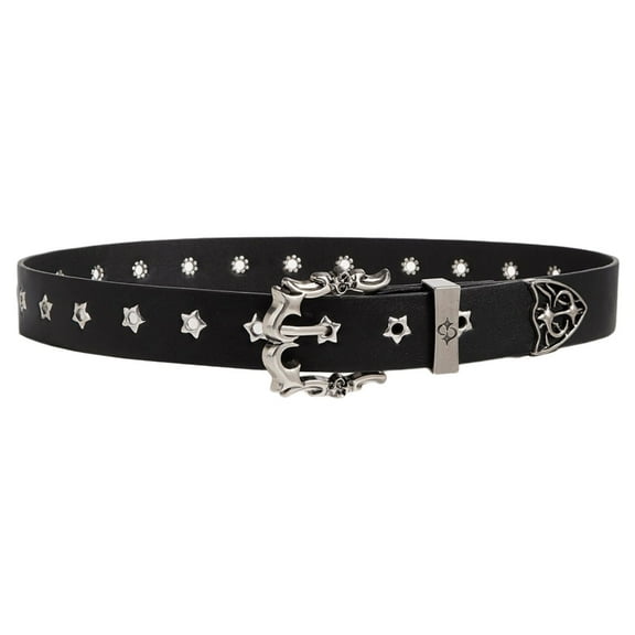 Jesscasday Women's Gothic Punk Belt With Metal Spikes Adjustable Waistband Party Wear