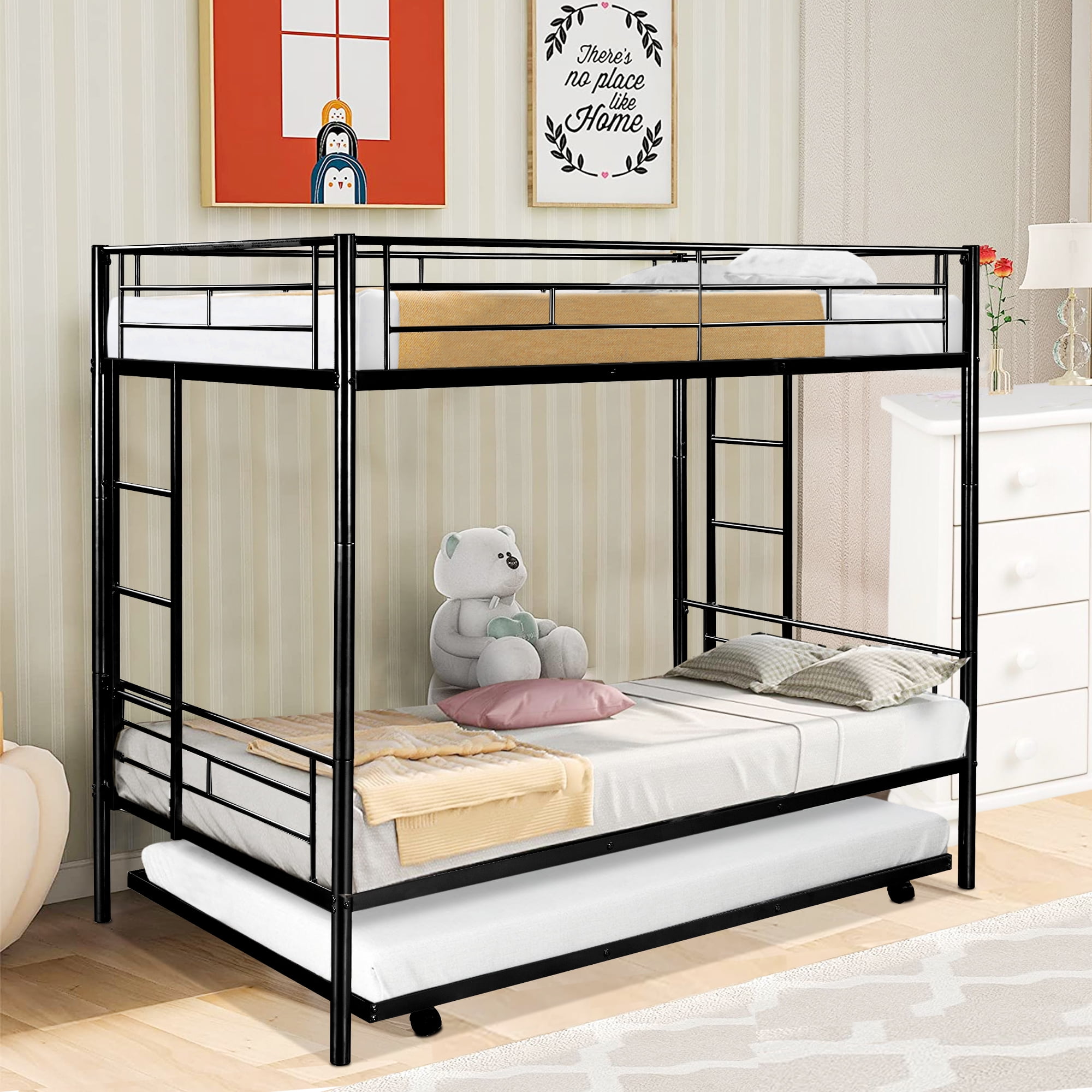 Buy Heavy Duty Bunk Bed Frame, Kids Twin Over Twin Metal Bunk Bed with