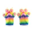 thumbnail image 2 of Guantes con garras de animales, coloridos, suaves y peludos, para fiestas de disfraces. Multicolor A, 2 of 9
